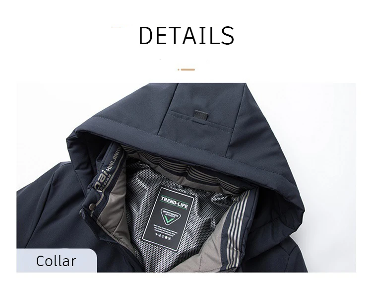 5XL Men's Winter Mid-Long Coat Warm Jacket Thick Coat Hat Detachable Long Jacket Business Jacket Mens Winter Hooded Warm Parkas