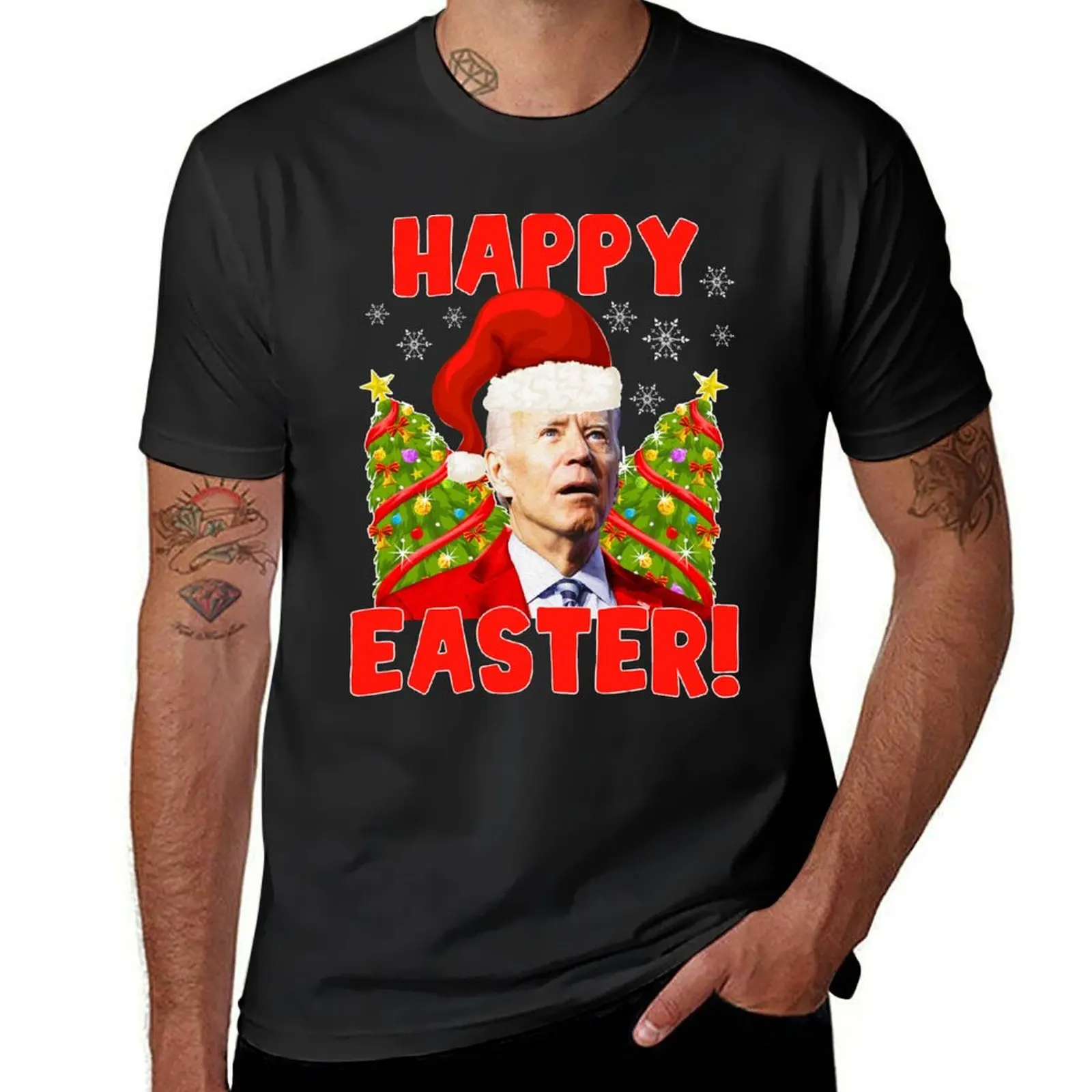 Ugly Holiday Sweaters - Merry Christmas, Happy Easter Biden Christmas, Santa Claus 2021, Tree Reindeer, Funny Snowman, E T-Shirt