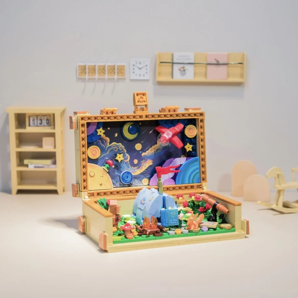 Valise de Voyage pour Petit Prince, Modèle Communautés ète, décennie s de Construction, Nuit Étoilée, Conte de Dégradation Classique, Jouets pour Enfant