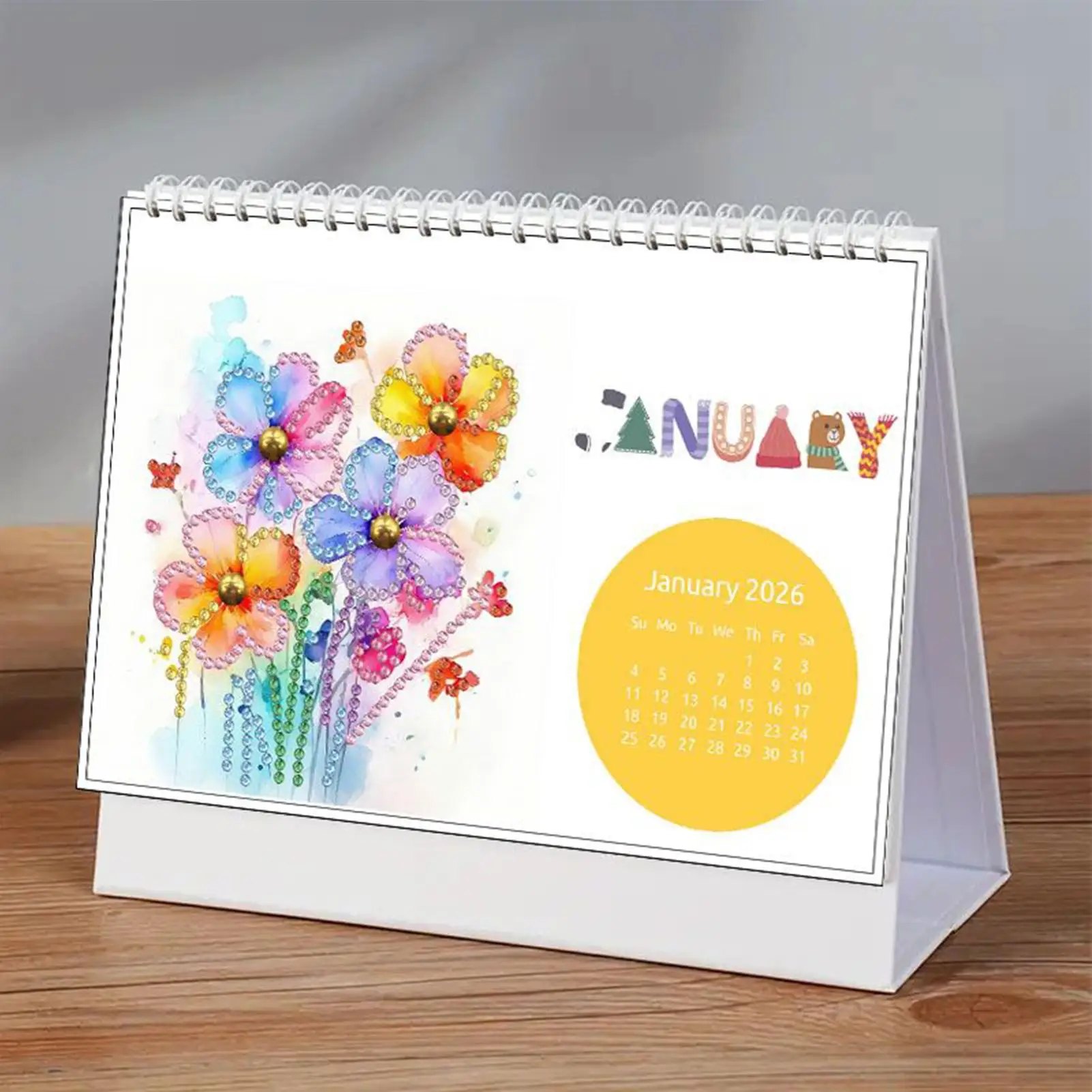 

Rhinestone Art 2026 Calendar 12-Month Planner Decor Desktop Calendar For Adults Teens Craft Lovers Beginners Artists Teachers