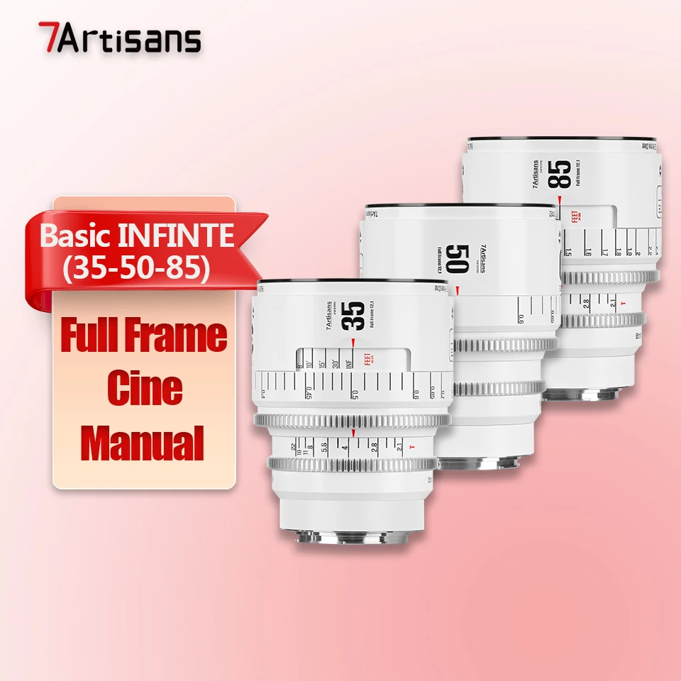 7artisans INFINTE Full Frame 24mm 35mm 50mm 85mm 105mm T2.1 16mm T2.5 135mm T2.4 Cine Camera Lens voor Fotografie EF PL-mount