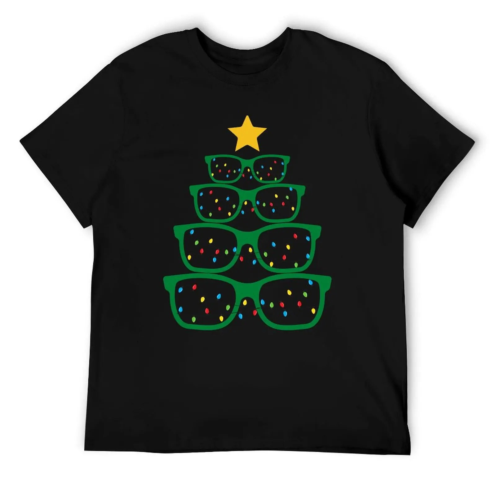 

Optician Eyeglasses Christmas Tree T-Shirt man t shirt cotton high quality anime tshirt T-Shirt