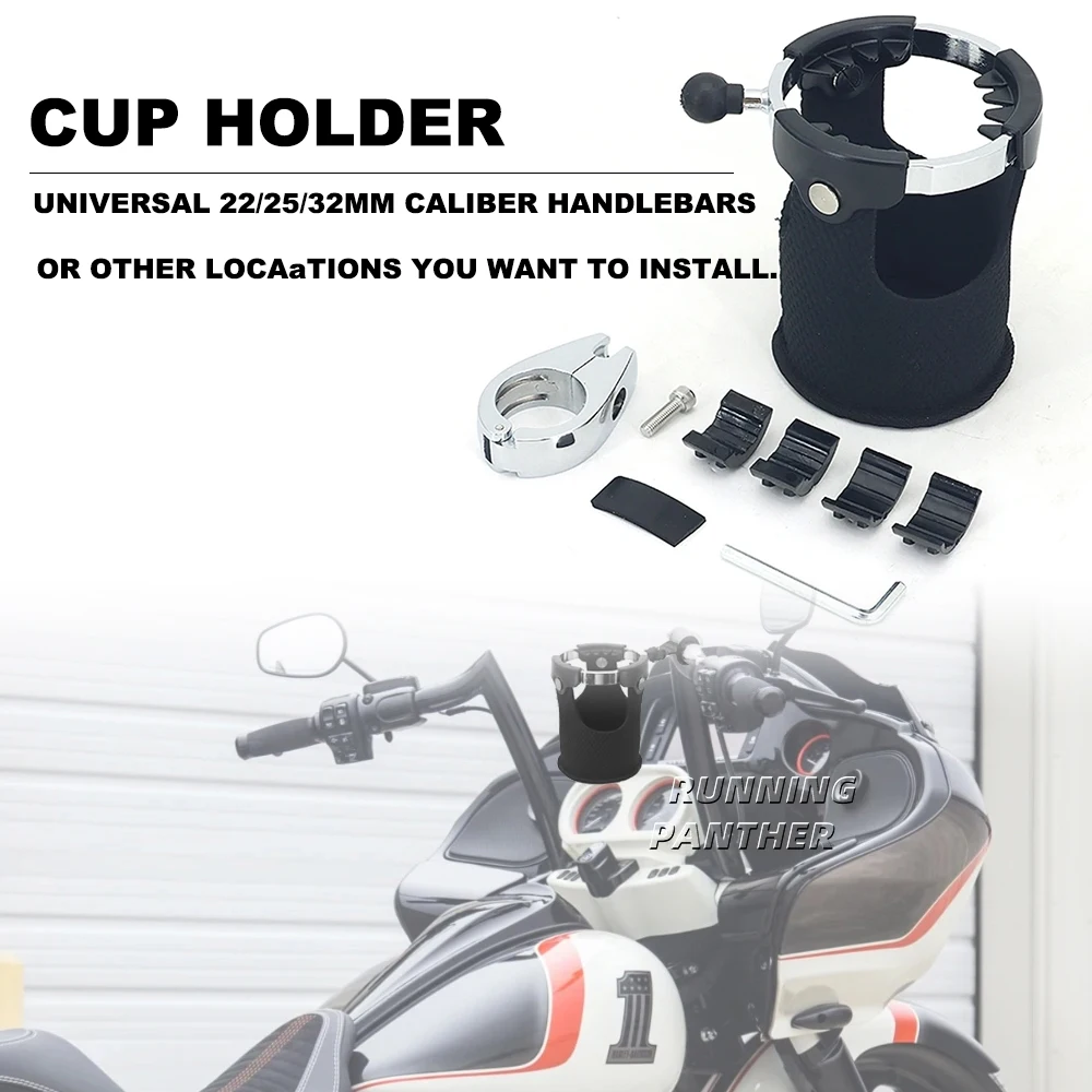 

22MM 25MM 32MM Caliber Roll Bar Handlebar Water Bottle Drinking Drink Cup Basket Holder Support Bracket All Motorcycle Universal