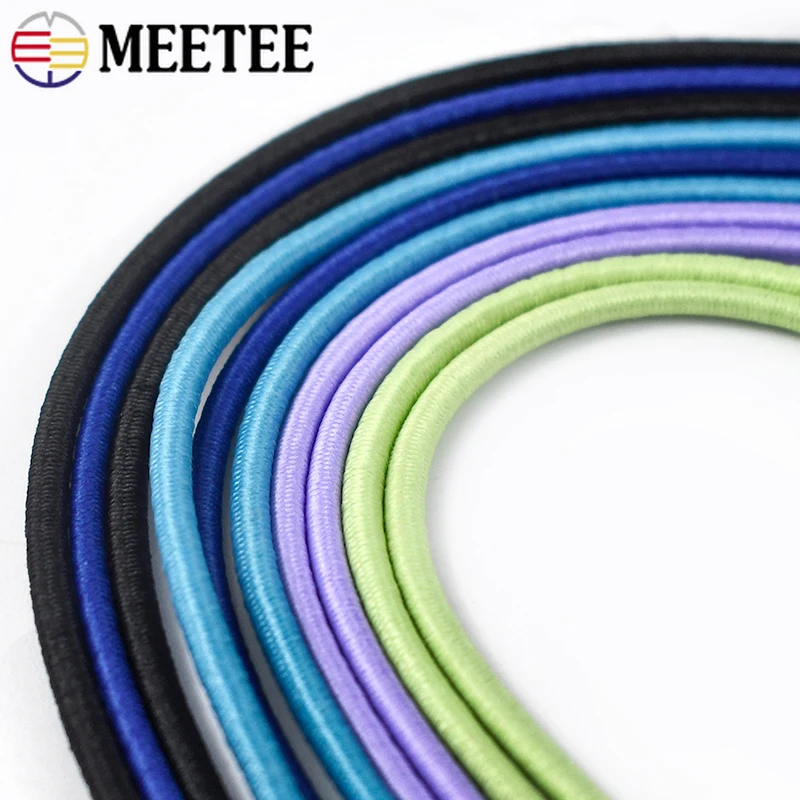 10 metri Meetee 2.8mm Corda elastica per pantaloni di abbigliamento Elastico Cintura Nastro elasticizzato per capelli Fai da te Corde elastiche