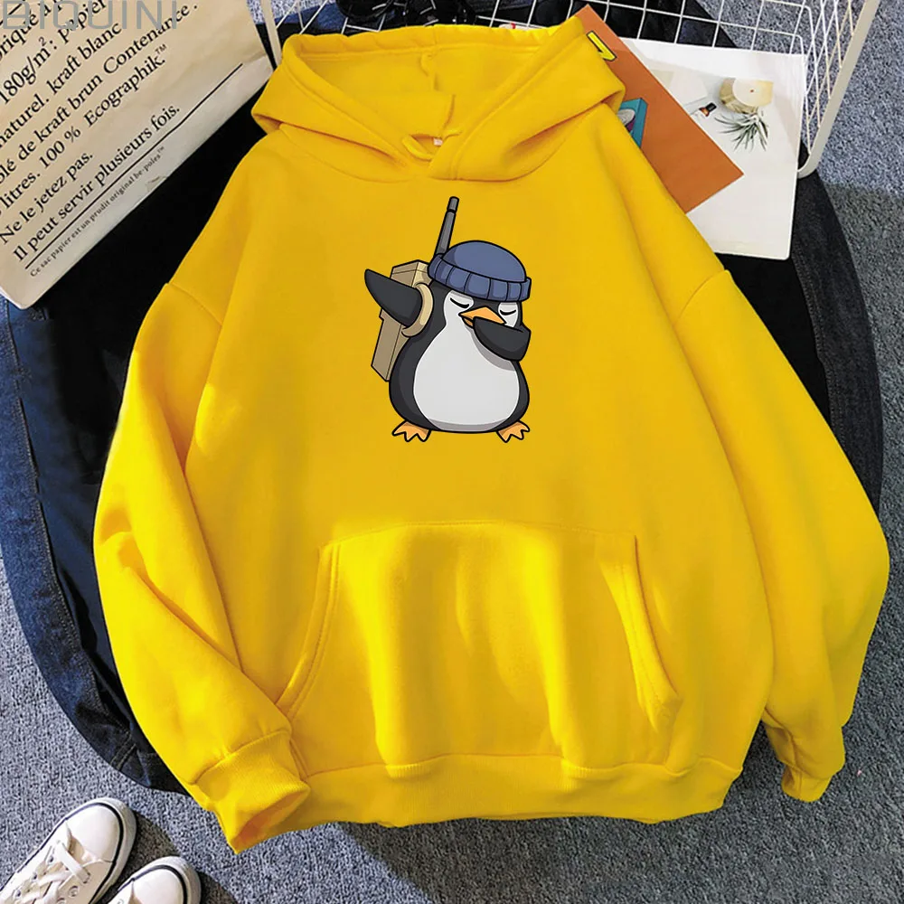 Valorant Anime High Quality Hoodies Men Women Cute Penguin Cartoon Print Pocket Long Sleeve Sportswear Funny Casual Clothes