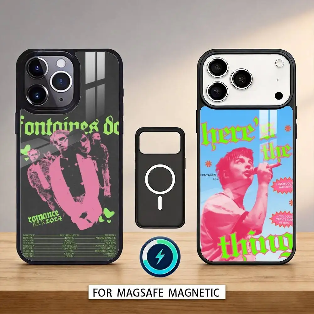 

F-Fontaines DC R-Romance Phone Case For iPhone17,16,15,14,13,12,Pro,Max,Magnetic For Magsafe Wireless Charging