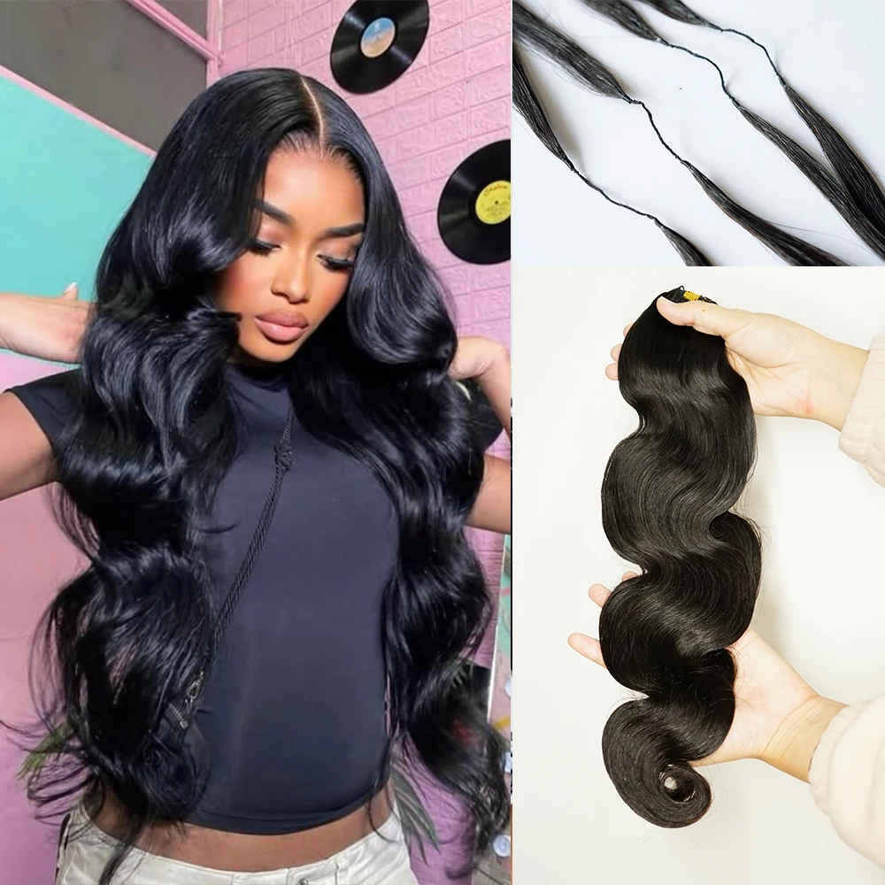 

Body Wave Bundles Human Hair 100% Unprocessed Brazilian Virgin Weave 4 Bundle for Women Natural Black Wavy Human Hair Extensions