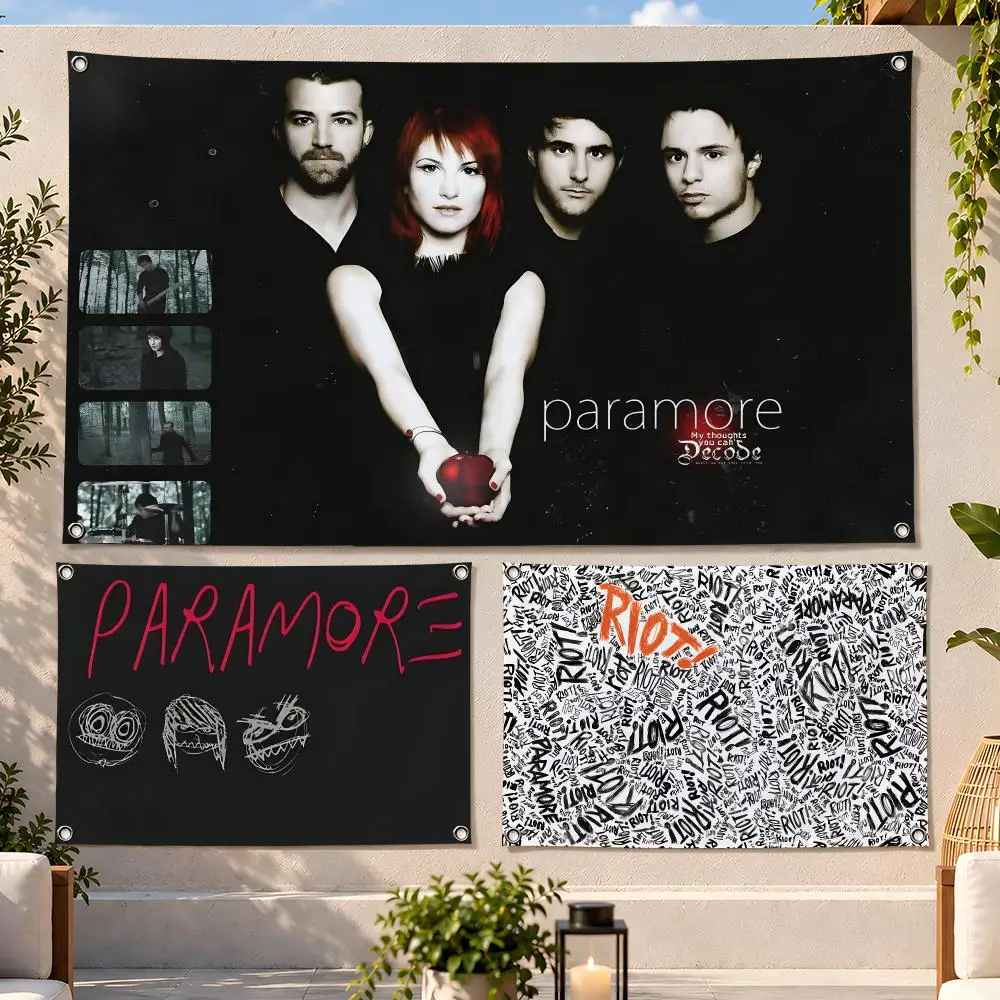 Band Pop Rock Paramore Flags Fan Flag Banner Wall Hanging Outdoor Yard Camping Dorm Garage Party Home Decor Gift