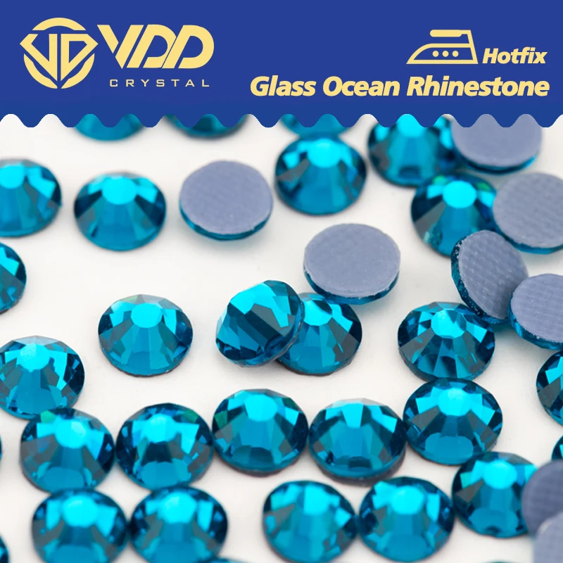 VDD 025 Indicolite Glass Rhinestones Flatback Crystal Hotfix Strass Glitter Stones For Clothes Shoes Crafts