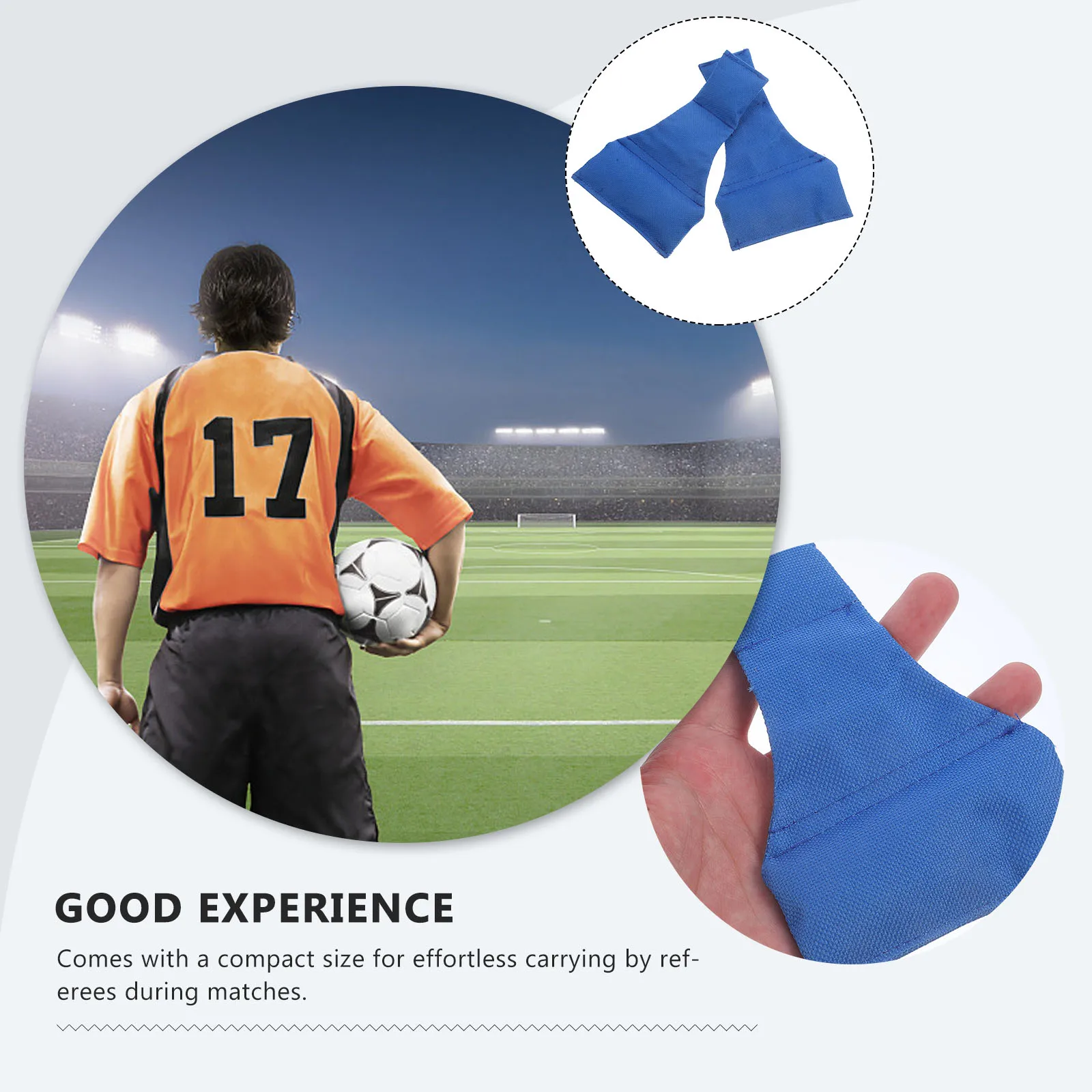 

2pcs Football Referee Bean Bag Wear-Resistant Oxford Fabric Portable Long Neck Throw Bag For Soccer Match Lightweight Storage
