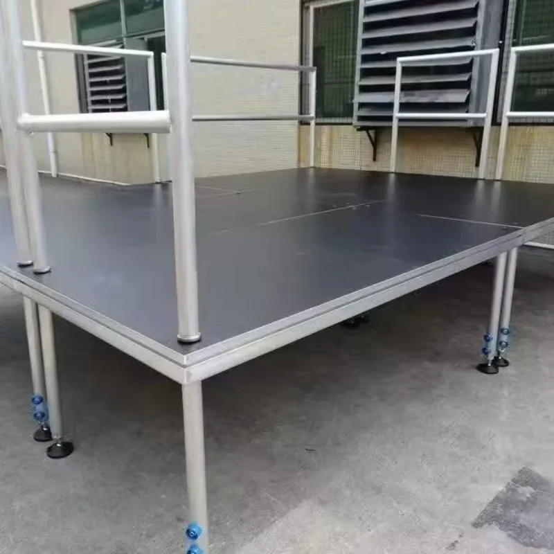 Adjustable 4ftx8ft Portable Aluminum Stage Platform Durable Aluminum Alloy Square Triangle for Weddings Events TUV Certified