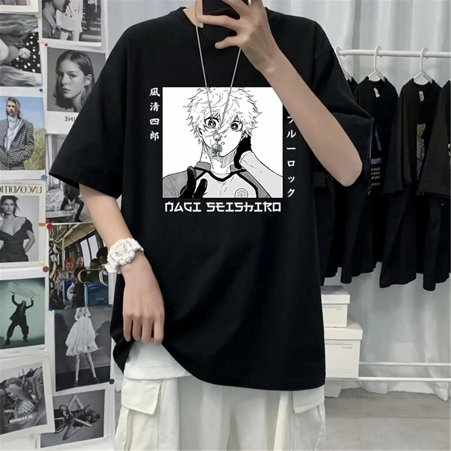 Blue Lock Anime T-Shirt Isagi Yoichi Nagi Seishirou Manga Graphics Short Sleeve Tops Tee for Women Men