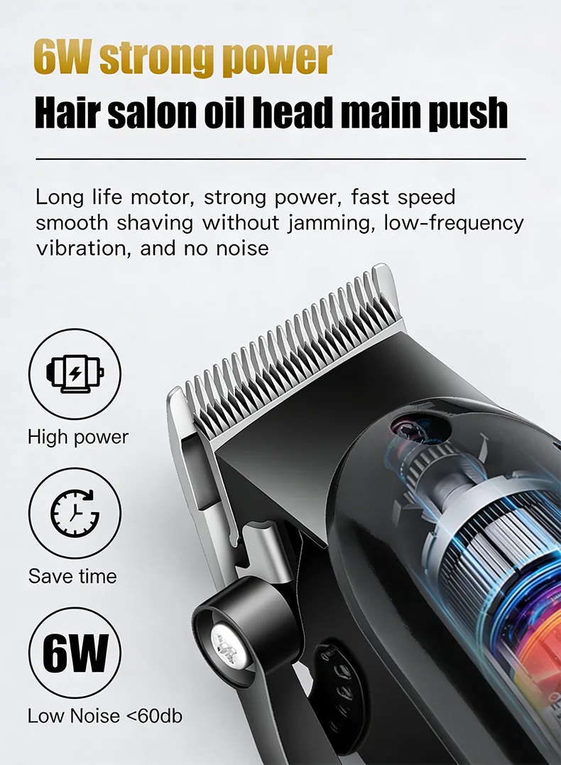 USB-Aufladbarer Professioneller Haarschneider für Männer mit LED-Anzeige, Kabelloser Trimmer, Haarpflege-Set für Zuhause, Ideales Geschenk für Männer – Detail 9