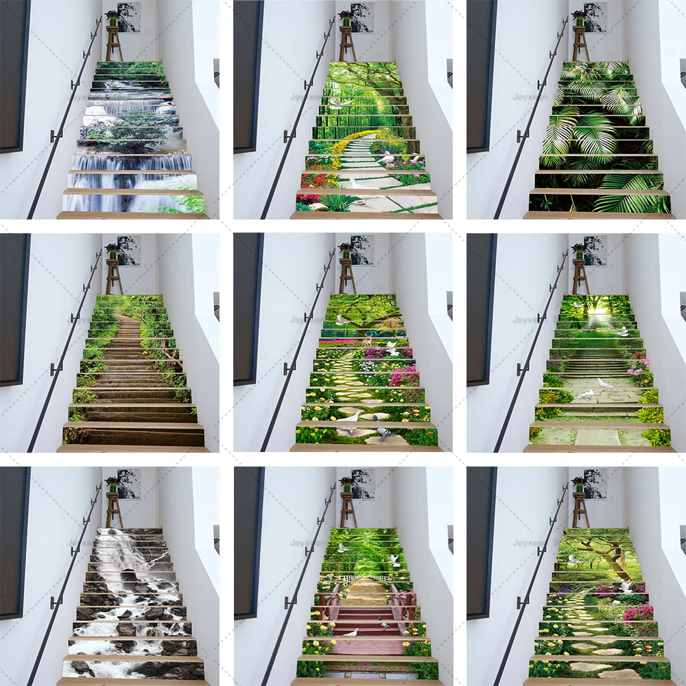 

3D Scenic Staircase Sticker Vinyl PVC Non-slip Waterproof Staircase Pattern Custom Decoration Self Adhesive Staircase Decal