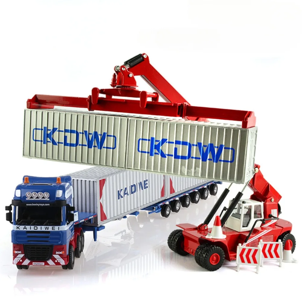 1:50 KDW Alloy Container Crane Diecast Truck Model Toy Stacker