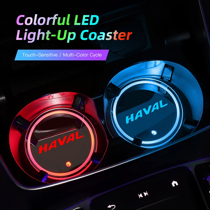 LED Auto-Getränkehalter-Licht, leuchtender Untersetzer, Wasserbecher-Unterlage für Great Wall Haval H1 H2S M6 H3 H4 H5 H6 H7 H8 F5 F7X H2 F7 H9 M4 F7H