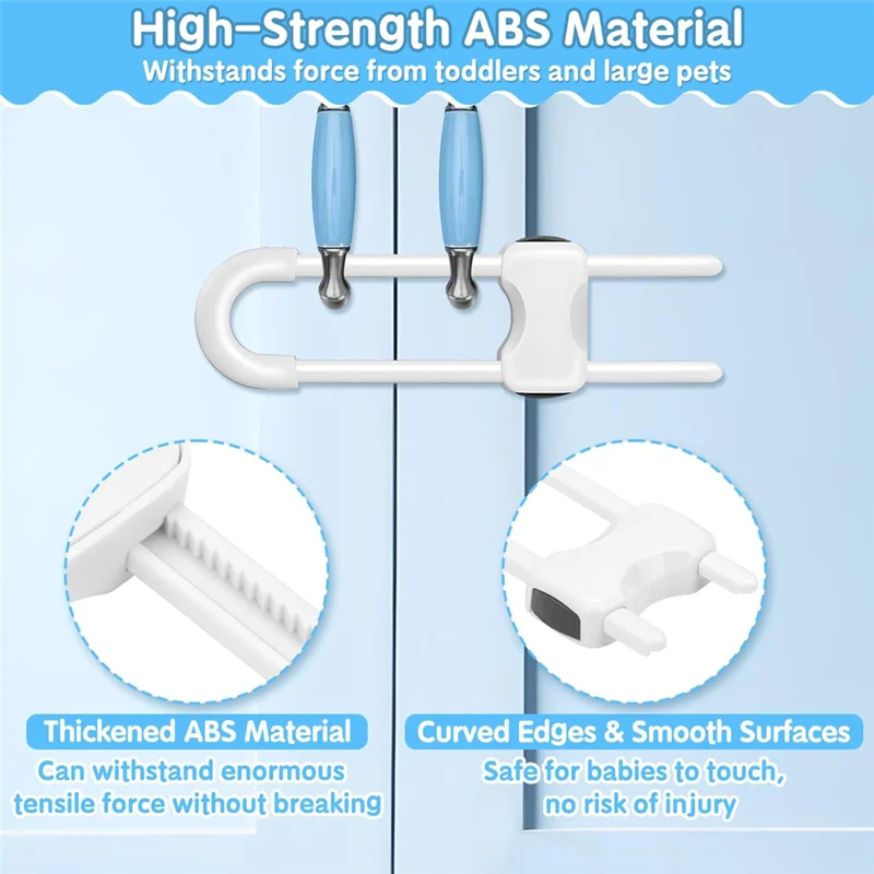 CYCLI-U على شكل أقفال خزانة قابلة للتعديل 15 قطعة الطفل التدقيق لسلامة الطفل لمقابض المقبض في المطبخ قفل خزانة حمام S #3