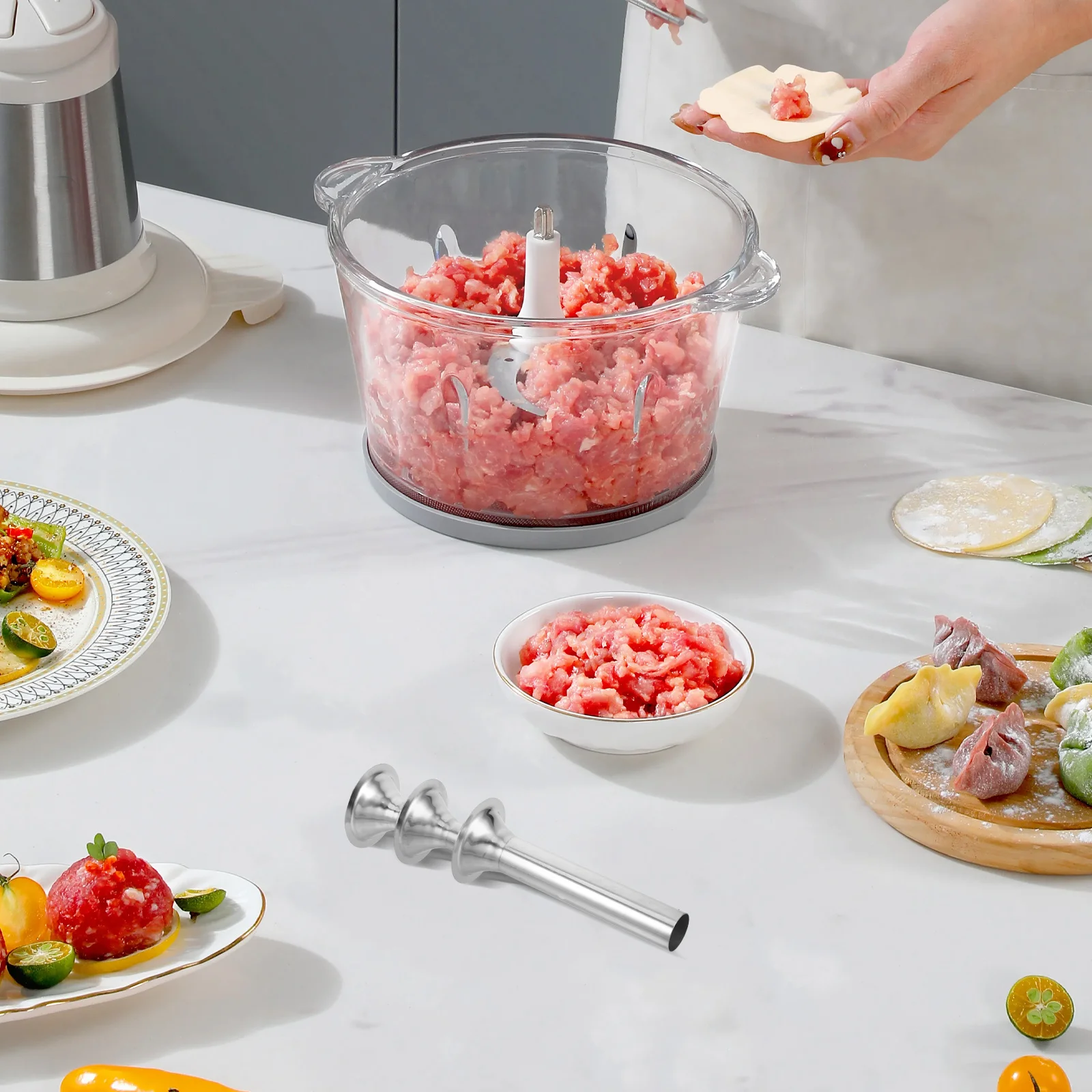 

3Pcs Sausage Stuffing Tubes Stainless Steel Filler Accessory for Various Machines Versatile Design for Home and