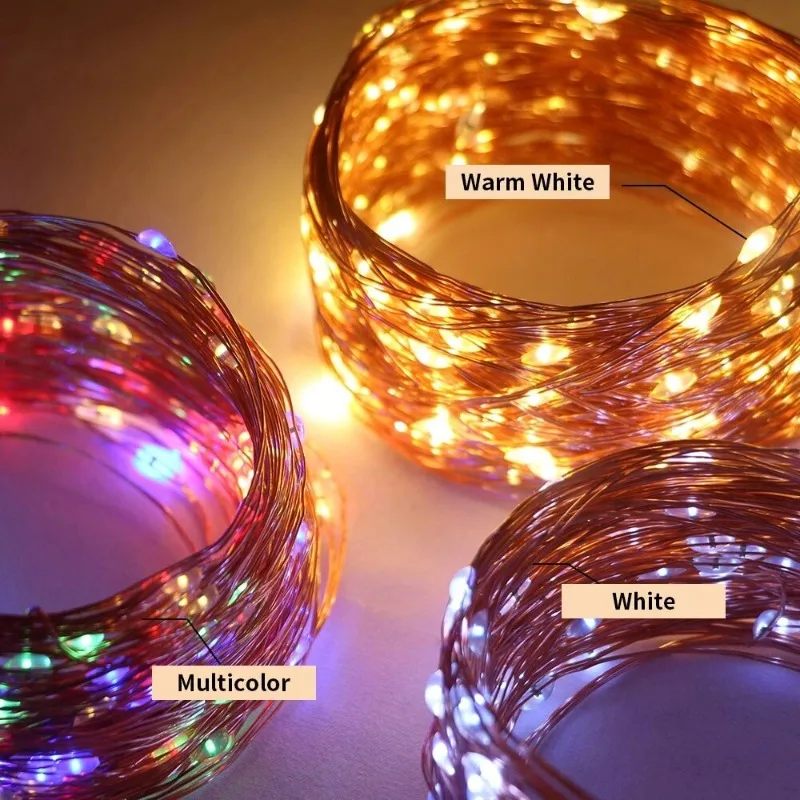 100/200/300 LED Solar Power Fairy String DIY Colorful Lights 8 Modes Christmas Lights Outdoor Wire Lamp Xmas Lighting