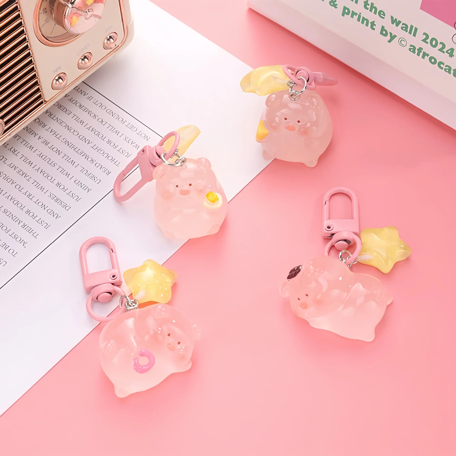 الإبداعية لطيف هلام الراتنج الكرتون خنزير مفتاح سلسلة سحر الديكور الوردي خنزير قلادة الكورية نمط حقيبة قلادة ثلاثية الأبعاد مفتاح سلسلة الفتيات #6
