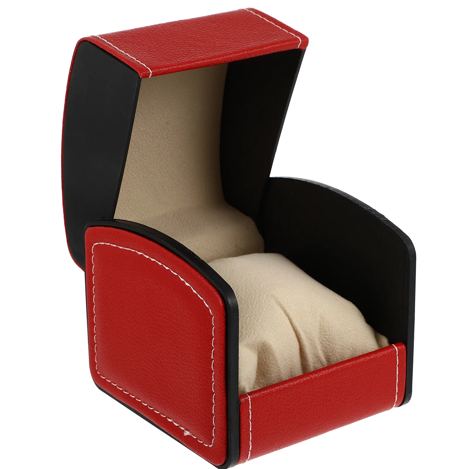 

Red PU Classic Square Watch Box Durable Sturdy Structure Jewelry Case Travel Storage Watch Box Jewelry Case
