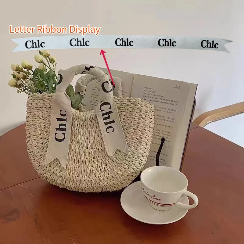 

Bag Straw Letter Ribbon Moon Luxury Female Bags Tote Woman Replicas Brands Women Women's Summer 2024 Designer High Quality Trend