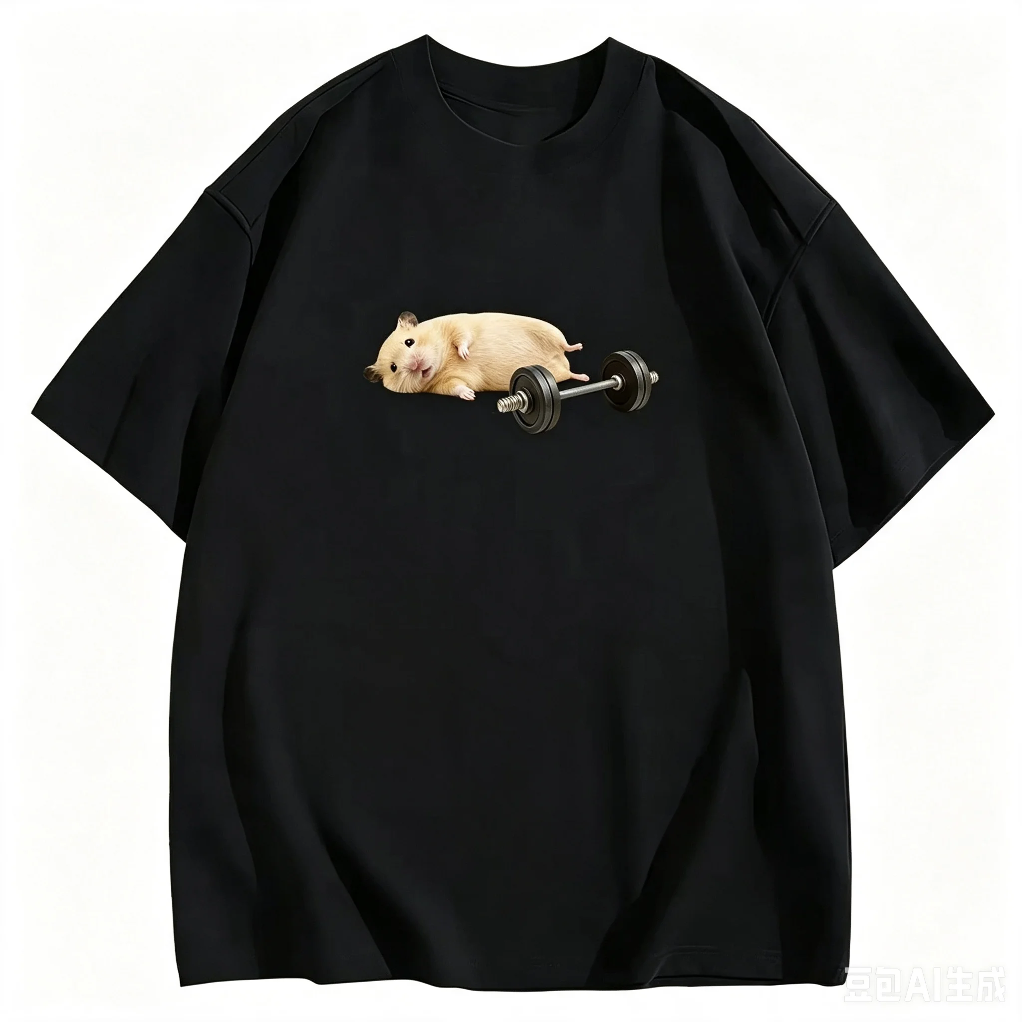 2026 Cotton Fabric Funny Hamster Weightlifting Meme T-Shirt Gym Humor Graphic  Tees Summer Short Sleeve Casual Str