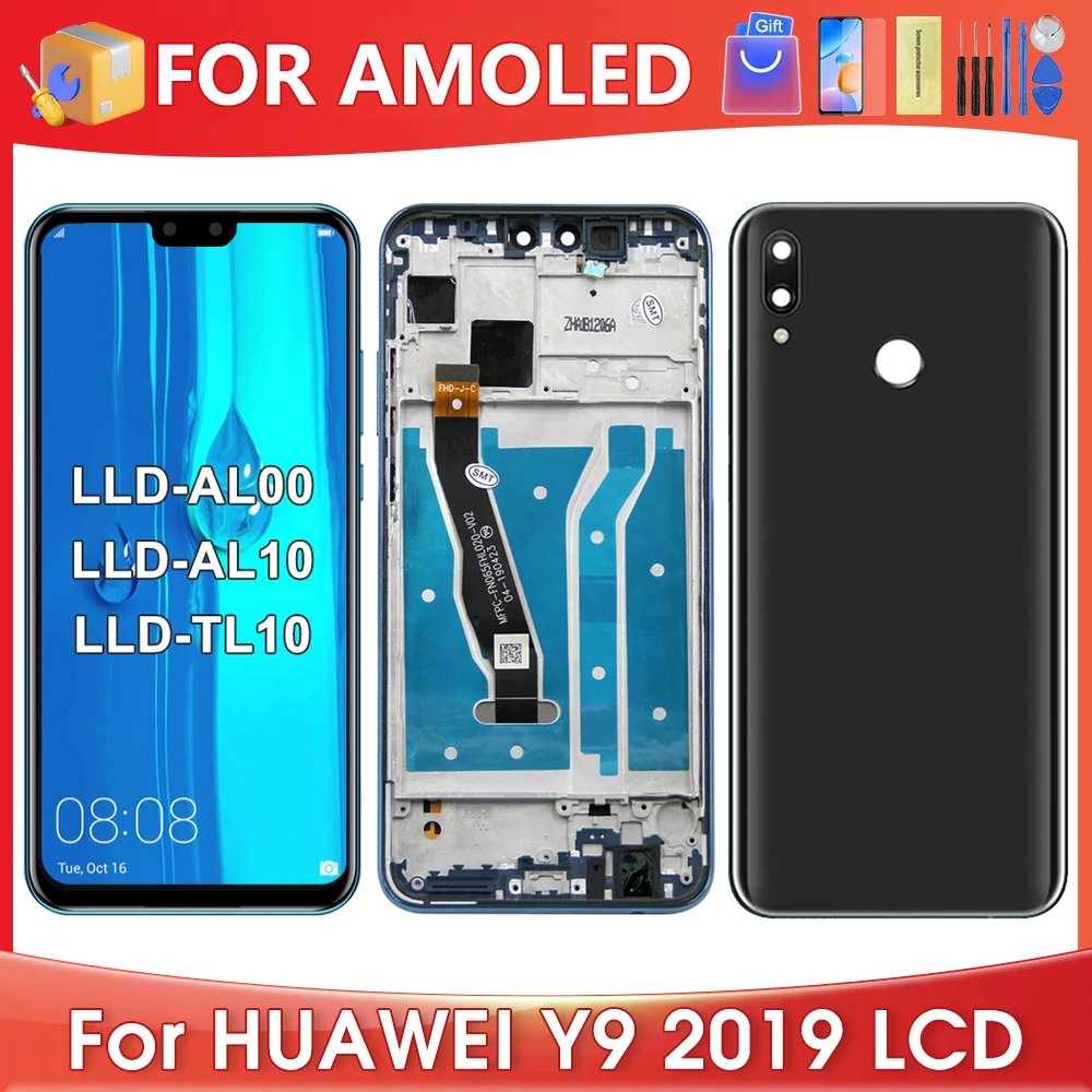 6.5''For HUAWEI Y9 2019 For AMOLED Enjoy 9 Plus JKM-LX1 LX2 LX3 AL00 LCD Display Touch Screen Digitizer Assembly Replacement