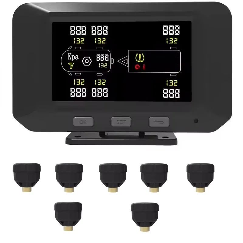 نظام مراقبة ضغط الإطارات Porcsi أفضل Tpms للشاحنات RVs، MotorHomes، العجلات الخامسة، المدربين والمقطورة مع مستشعر 2-12 #3