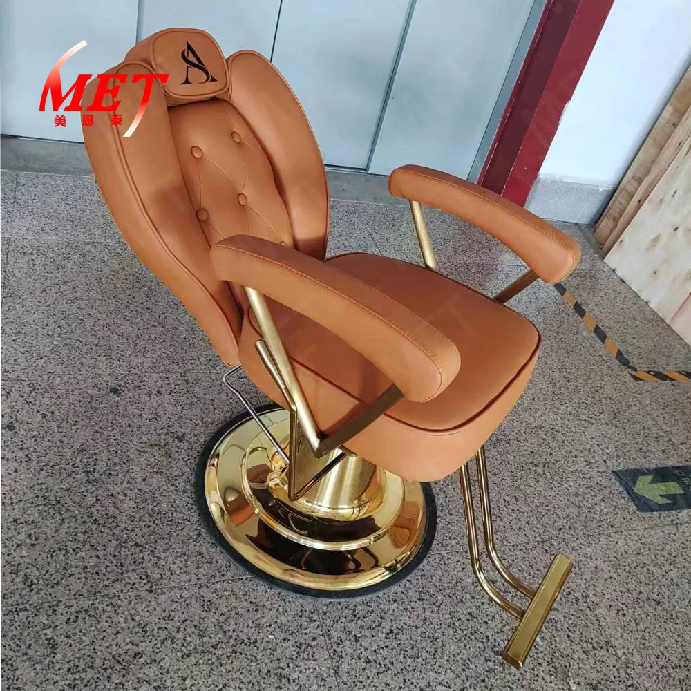 Hot selling new silver base beauty luxury hydraulic leather salon furniture barber chair