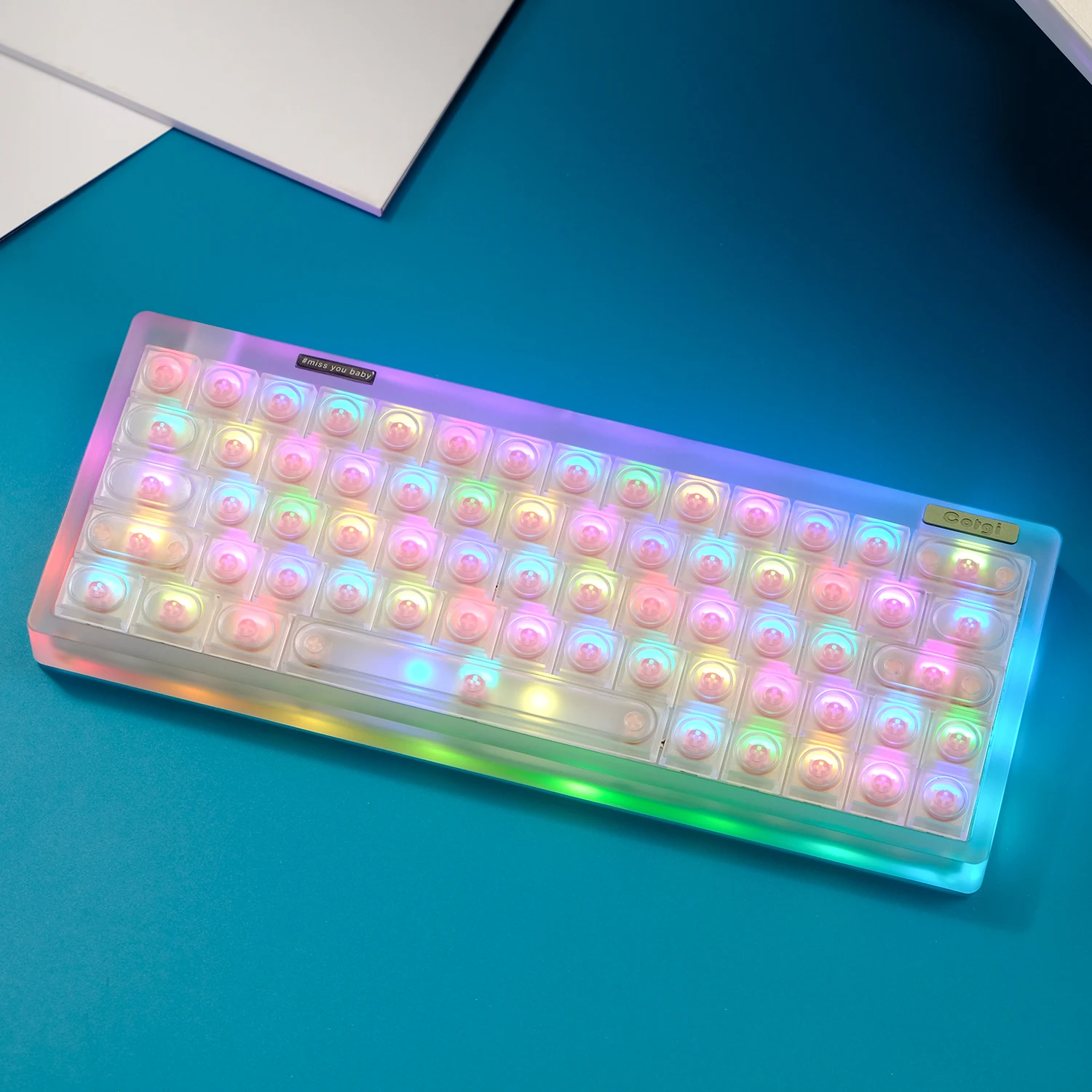 KBDiy-Capuchons de clavier transparents PBT pour clavier mécanique, profil bas, ensemble de touches restrictives, commutateur Gamer MX RVB, bricolage, 115 Capuchons HTML