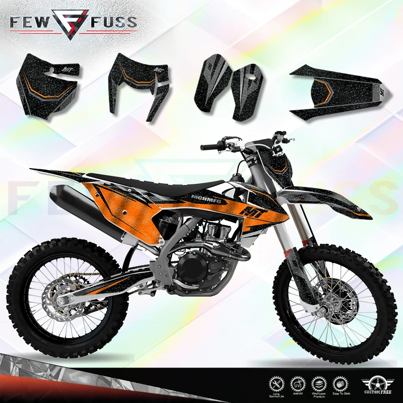 Fewfuss Holographic Chrome Sticker Decal Set fits KTM SX-F & EXC 2016 to 2019 Motorcycle Graphics 003
