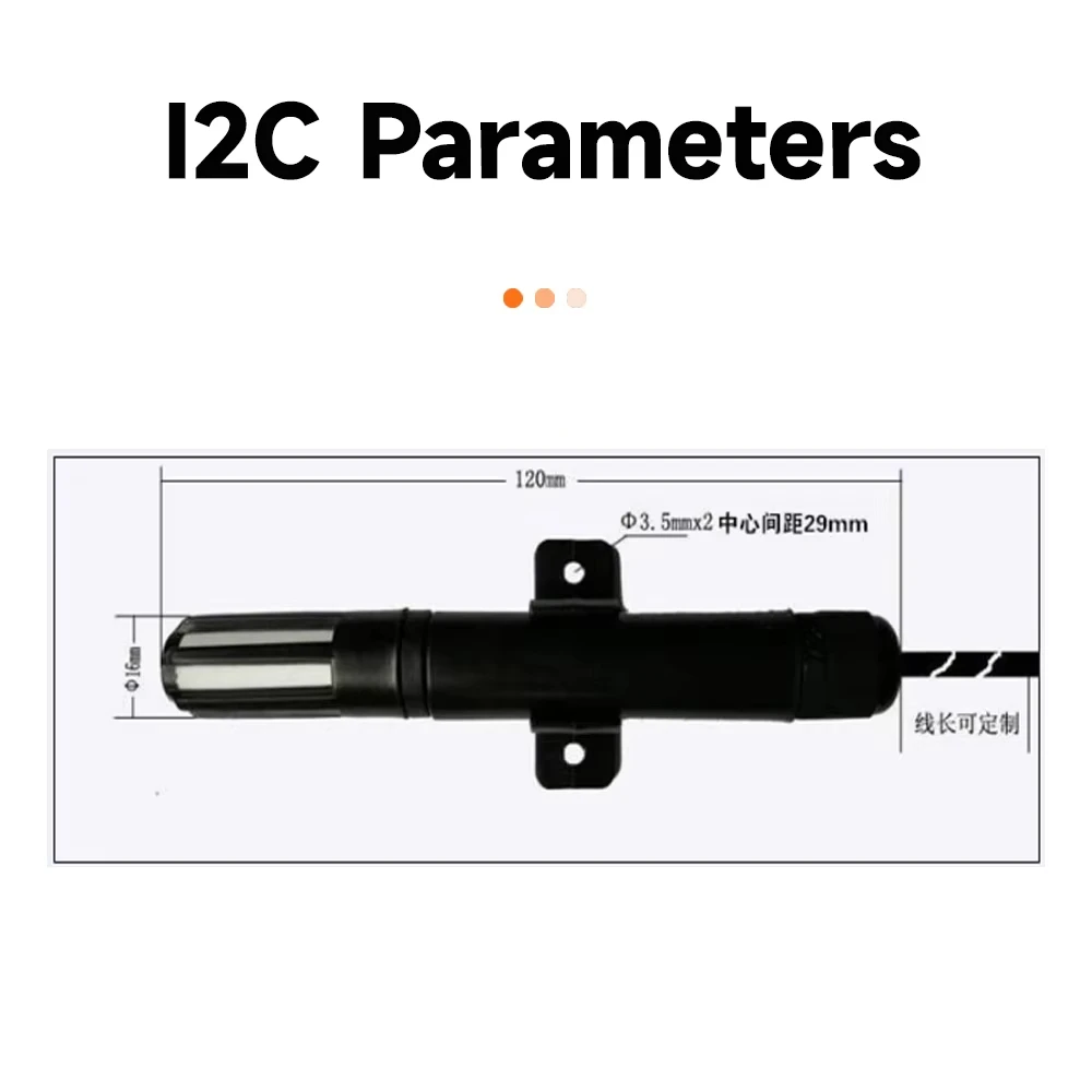 SHT40 SHT41 SHT45 Digital Temperature And Humidity Sensor Probe Module 5PIN Cable 1M 2M 3M 5M I2C Output 3.3V-5.5V OEM Shield
