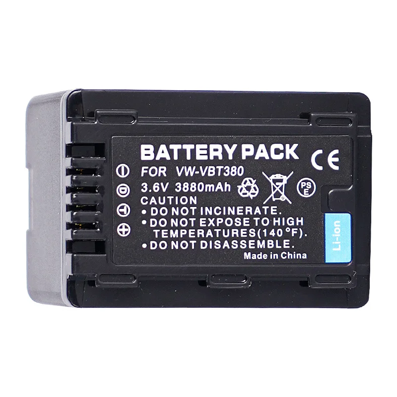 Для Panasonic HC-VX980 WX970 870 W850 V720 V520 V270 аккумулятор 3880 мАч VW-VBT380 аккумулятор для камеры