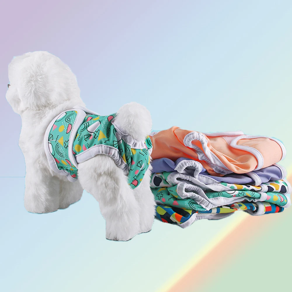 BIAI 1PC Resuable Female Dog Diaper Washable Pet Physiological Pants Waterproof Soft Ice Silk Cloth Diaper