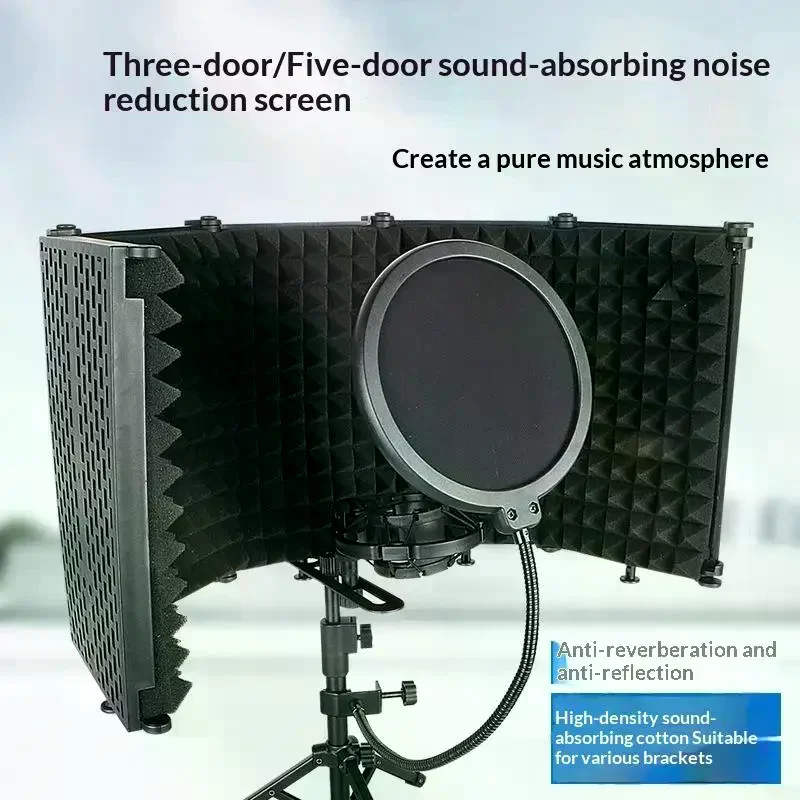 Panel Reflection Filters Professional Studio Recording Microphone Isolation Shield Suitable For Any Condenser Mic 3/5