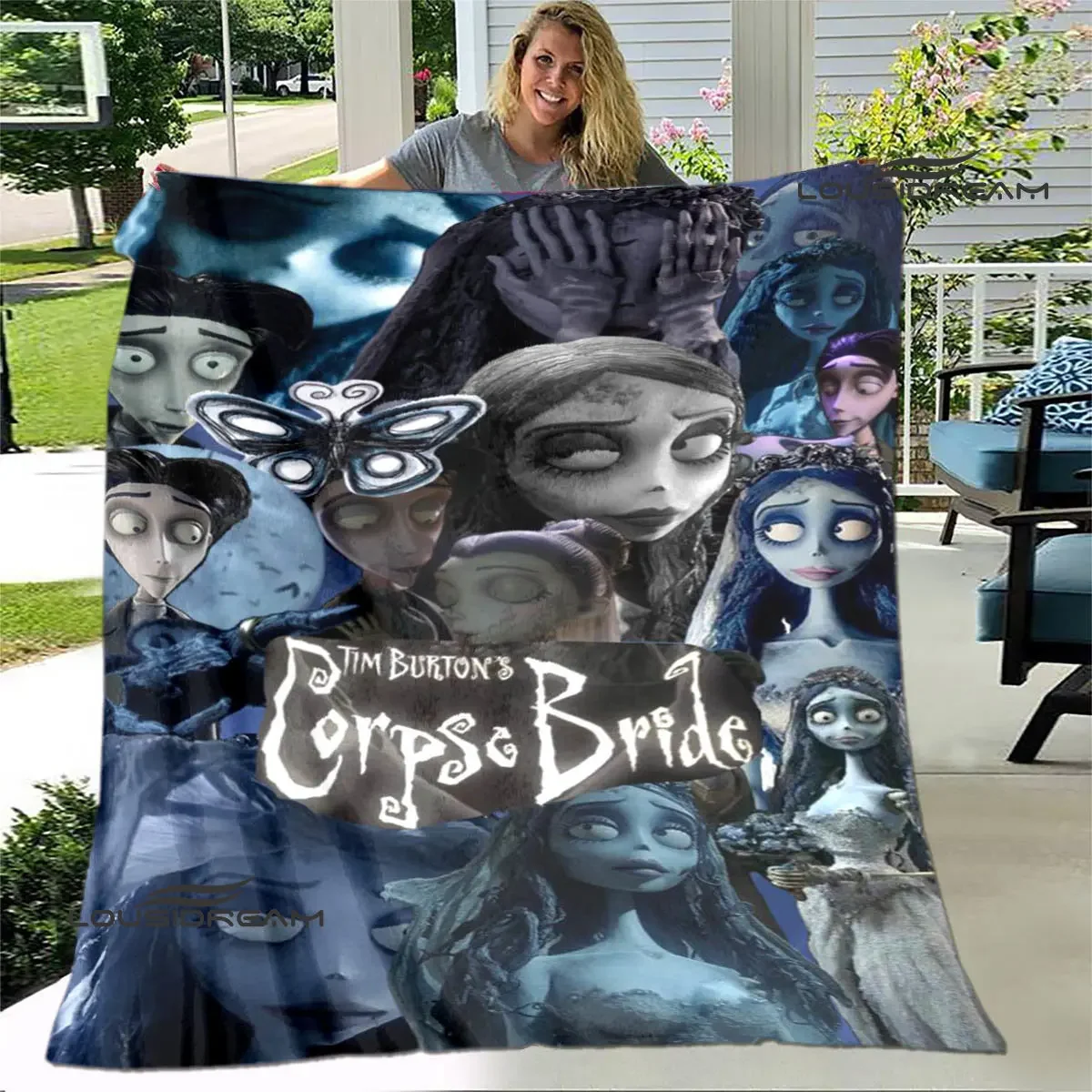 Corpse Bride Tim Burton Print Blanket Kids Warm Blanket Flannel Soft Cozy Blanket Sofa Bed Car Must-Have Blanket Birthday Gift