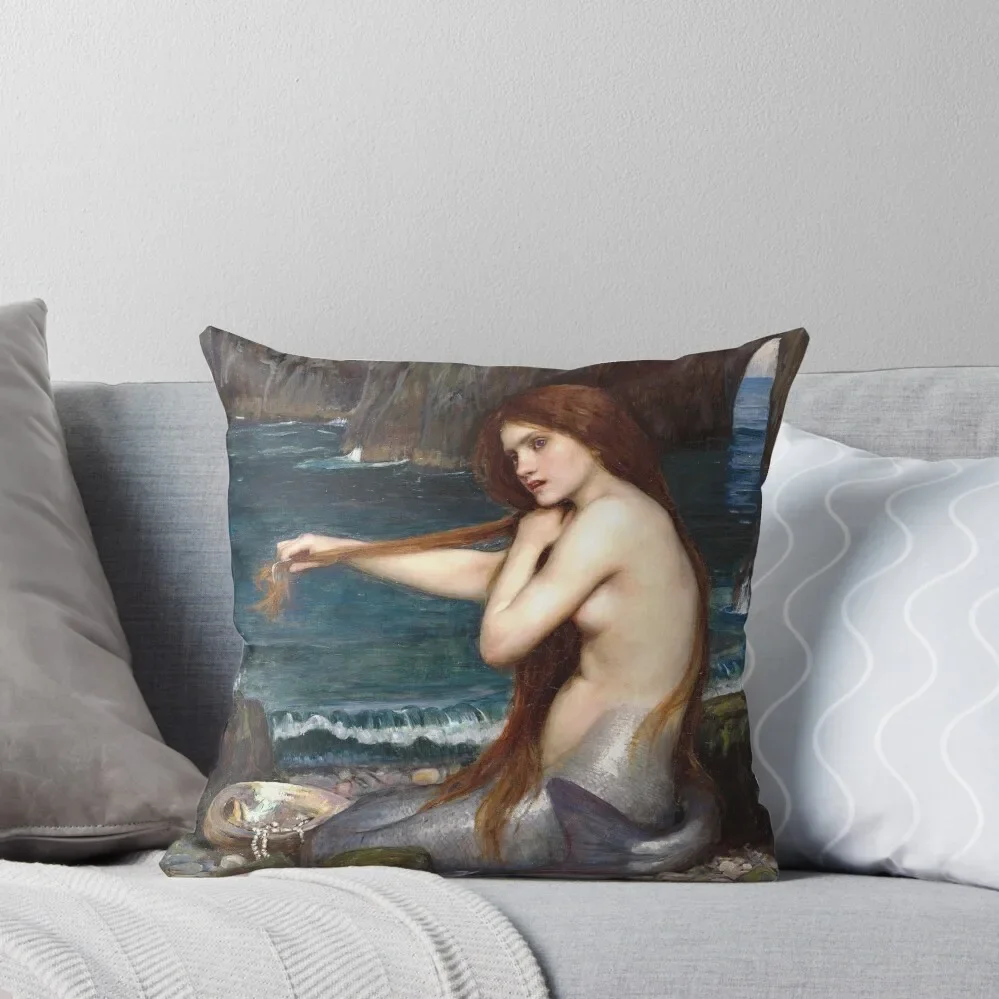 Mermaid - John William Waterhouse Throw Pillow Christmas Pillow Cases Plaid Sofa christmas ornaments 2025 pillow