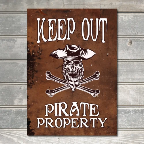 

Keep Out Pirate Property Funny Metal Sign Wall Decor Metal Plaque