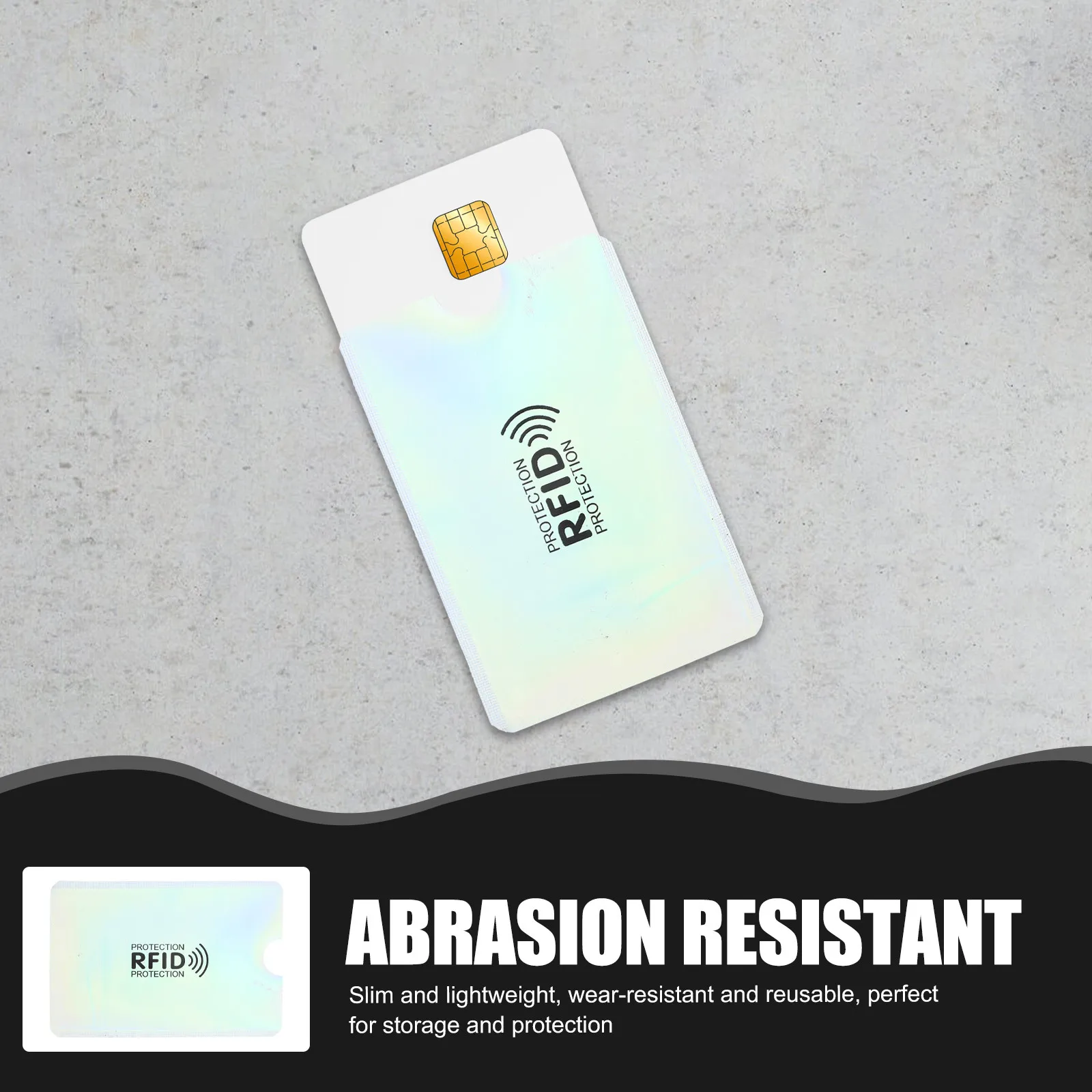 

10 шт. портативных чехлов для карт с защитой от RFID для удостоверений личности, кредитных и банковских карт, тонкие, легкие, многоразовые
