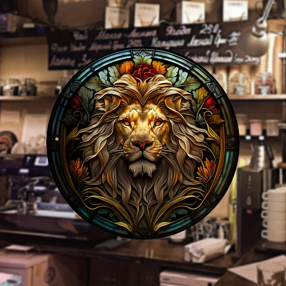 Round Metal Aluminum Sign Art Painting Wreath Decorative Plates Entrance Decor Gift Mask Theme For Bar Club Home Room Wall Decor