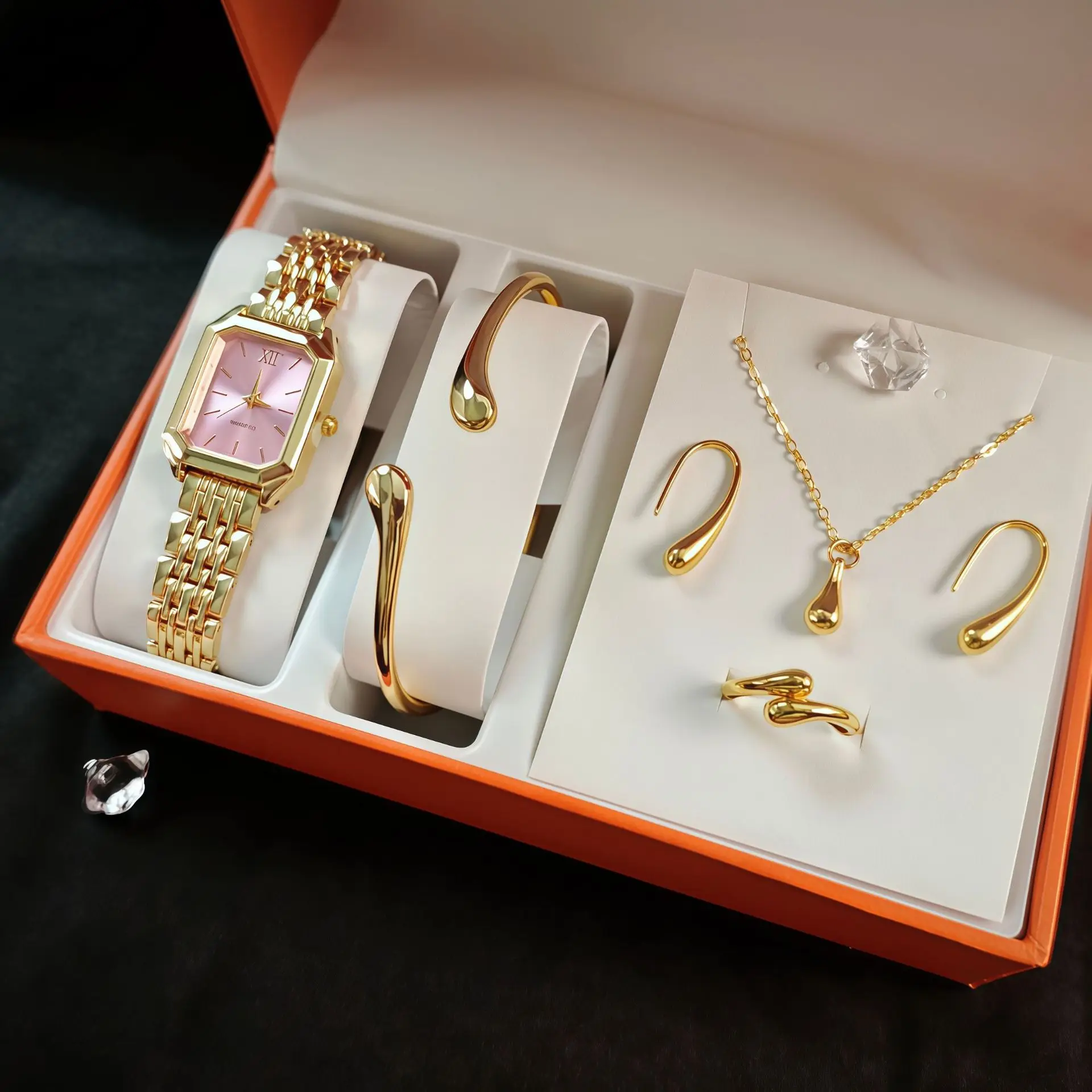 1pcs Hot Cross Border Square Ladies Quartz Watch Trendy Steel Band Wristwatch Fashion Women Watch Factory Stock Ready