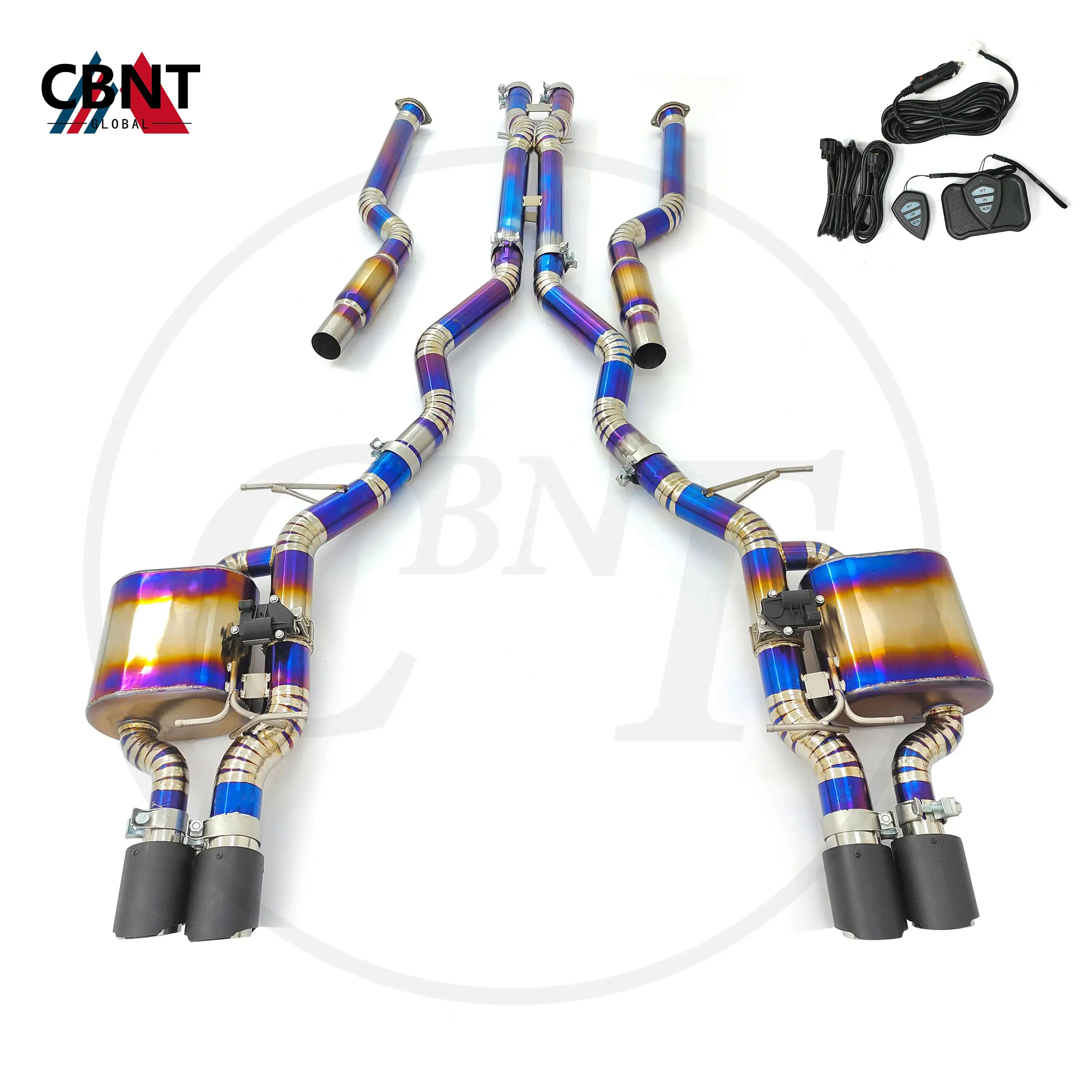 CBNT Valvetronic Exhaust Muffler for BMW E63 E64 M6 V10 5.0L Valved Catback Performance TC4 Titanium Alloy Exhaust Systems