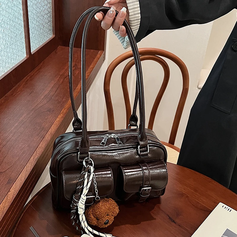 

New Women's Light Luxury Niche PU High-end Feel Hand-heldof Lading Bill Shoulder Bag Handbag