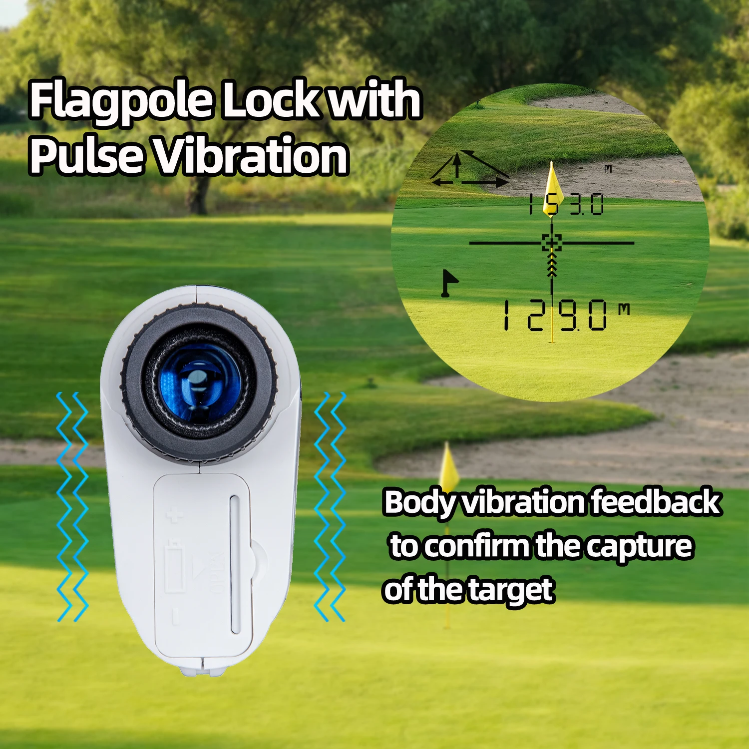 Boosigant Laser Rangefinder 900m Golf Hunting Range Finder 7X with Flag Lock Vibration Slope Compensation Distance Meter