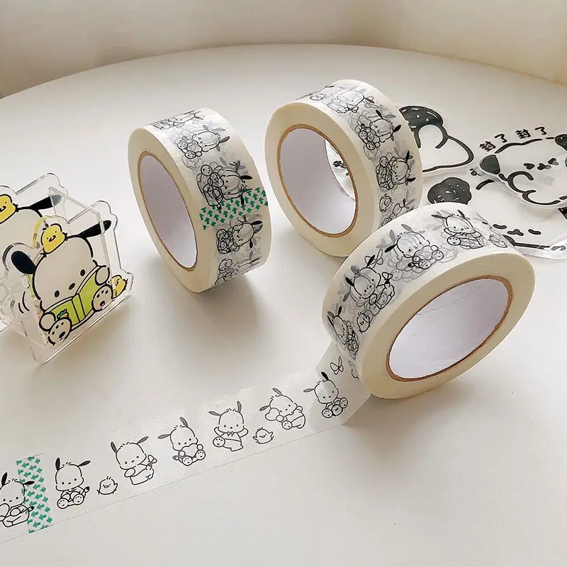 Cute Hello Kitty Tape 100M Kawaii Anime Sanrio Kuromi Cartoon Pochacco Cards Sealing Office Box Sealing Tape Decoration Girls