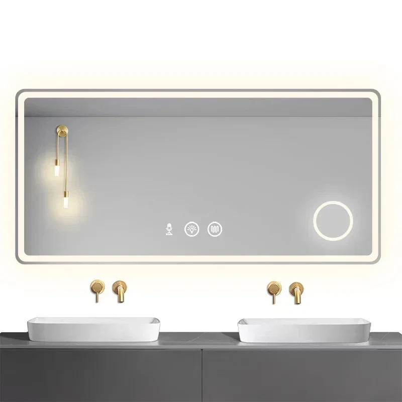 Modern Mirror Touch Fogless Bathroom Mirror Nordic Makeup Espejo Inteligente Washroom Decorative Items