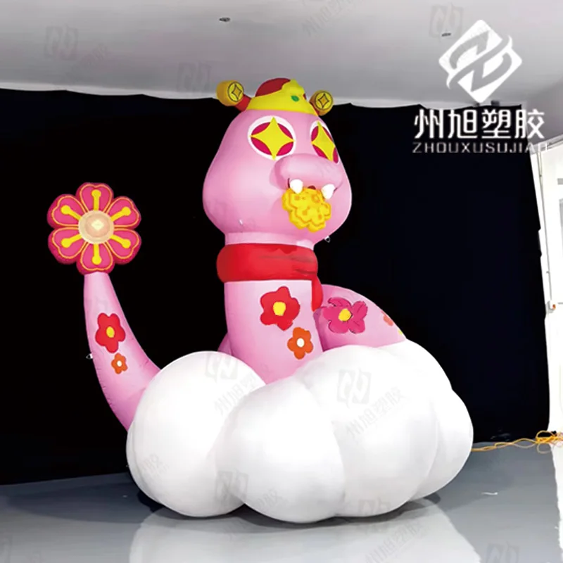 

Inflatable snake air model cartoon snake 2025 New Year air model animal mascot outdoor decorative props