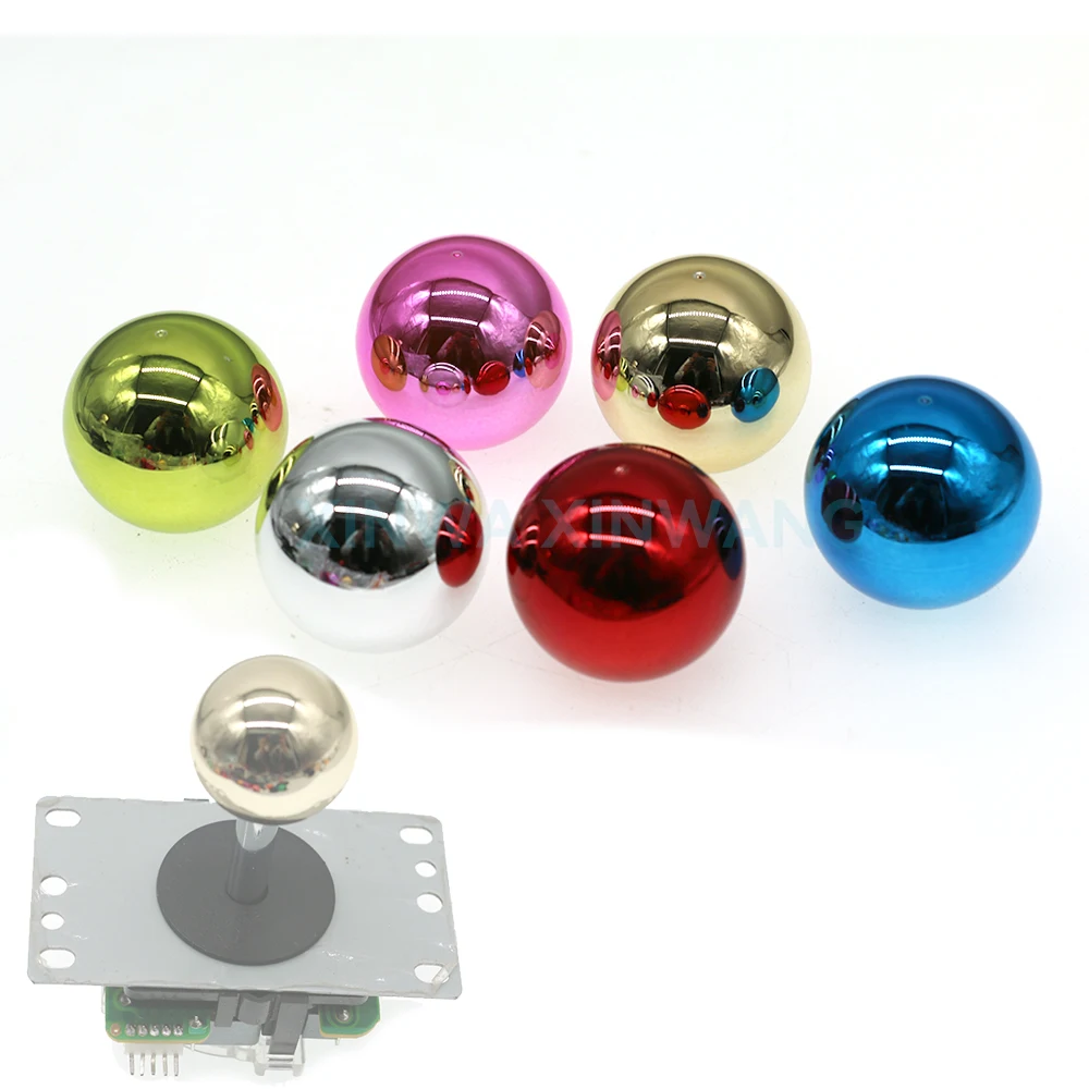 

1 шт., 35 мм, хромированный шариковый верх с гайкой для джойстика SANWA Arcade Command, ретро-игровой автомат SNK NEO GEO, детали для пинбола «сделай сам»