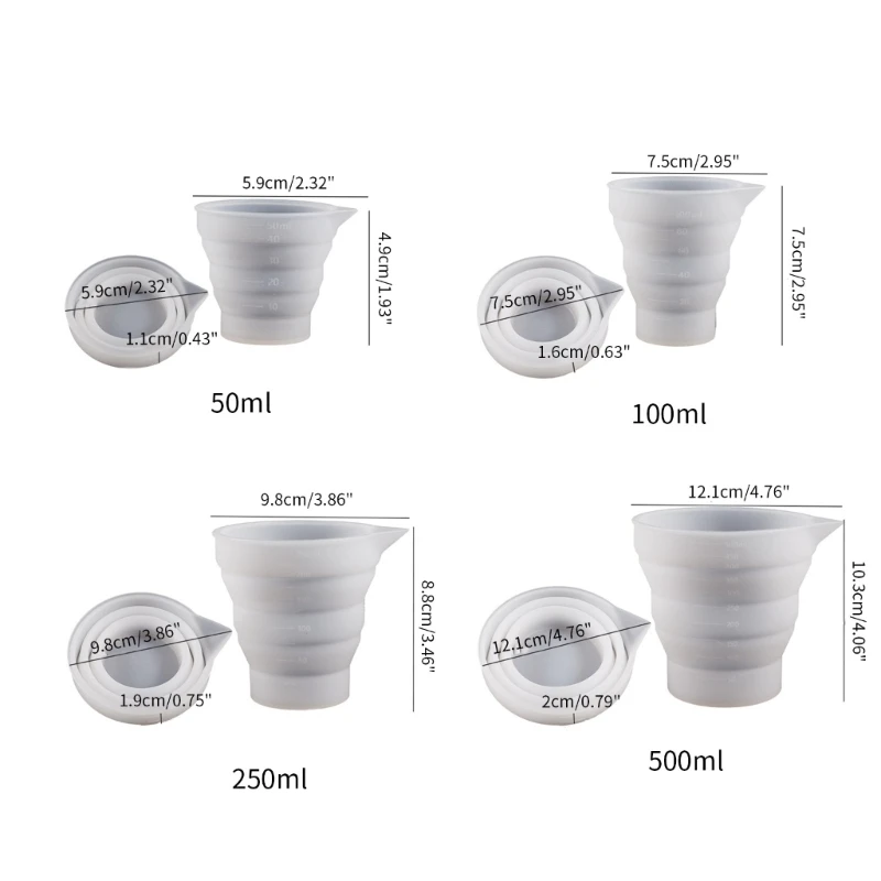 E15E ilicone Measuring Cup Molds Non-stick Epoxy Mixer Cup Casting for Epoxy Resin